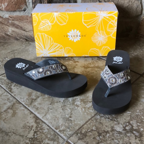 Yellow Box Shoes New Yellow Box Women Gray Flip Flops Sandal Shoes